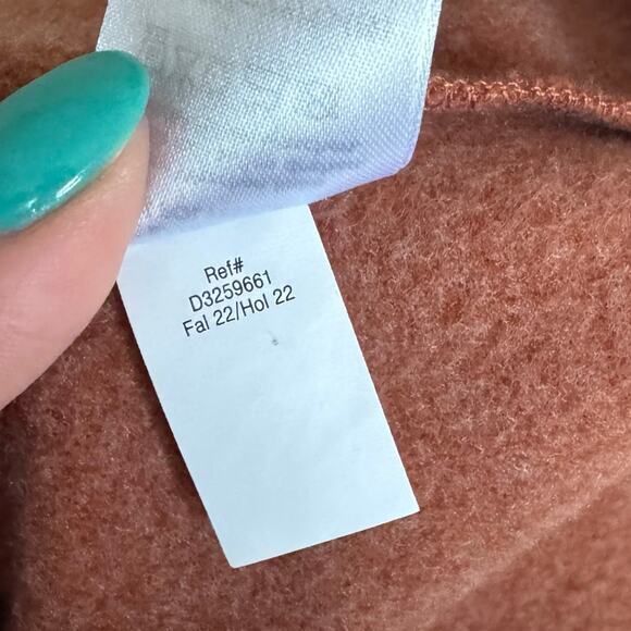 Eddie Bauer Rusty Orange Fleece Waterfall Open Front Hooded Cardigan - XS - Picture 6 of 8